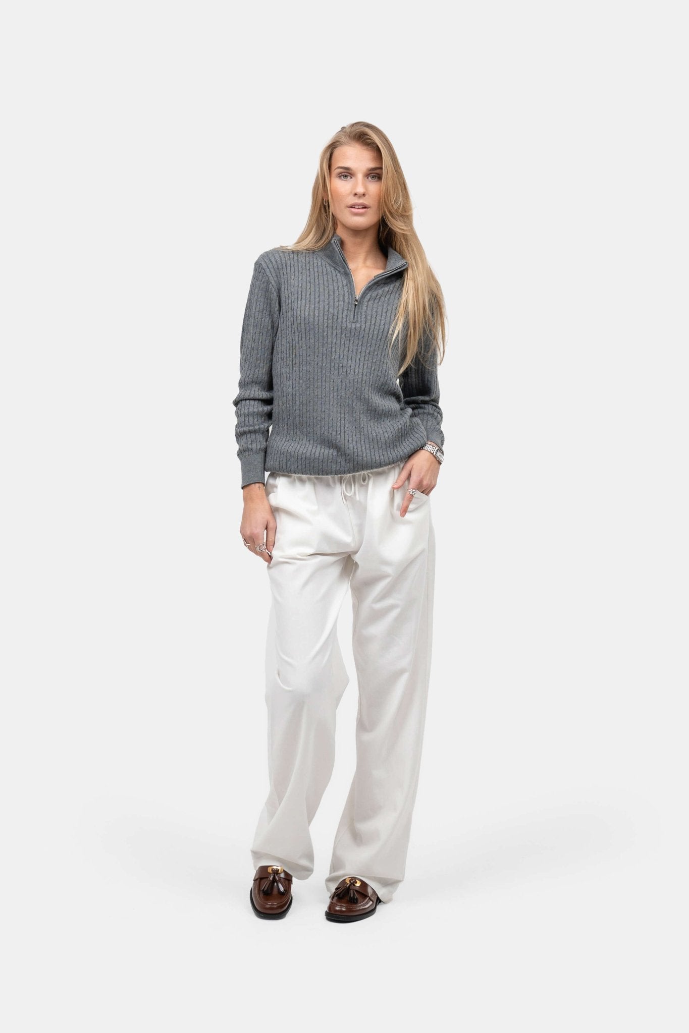 Heavyweight Hørbukser Højtaljede Hvid | Skagen-clothing.dk